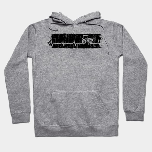 My Heart Beats For Tractor // Black Hoodie by Throbpeg